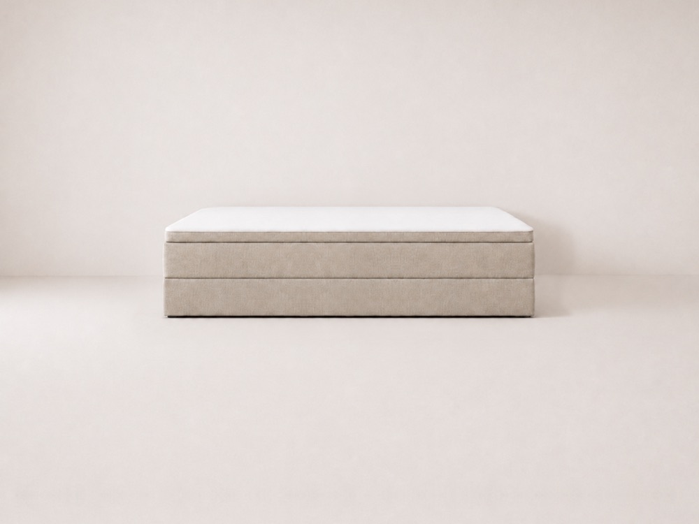 Co-sleeping.com family bed – upholstered continental bed in a bright bedroom